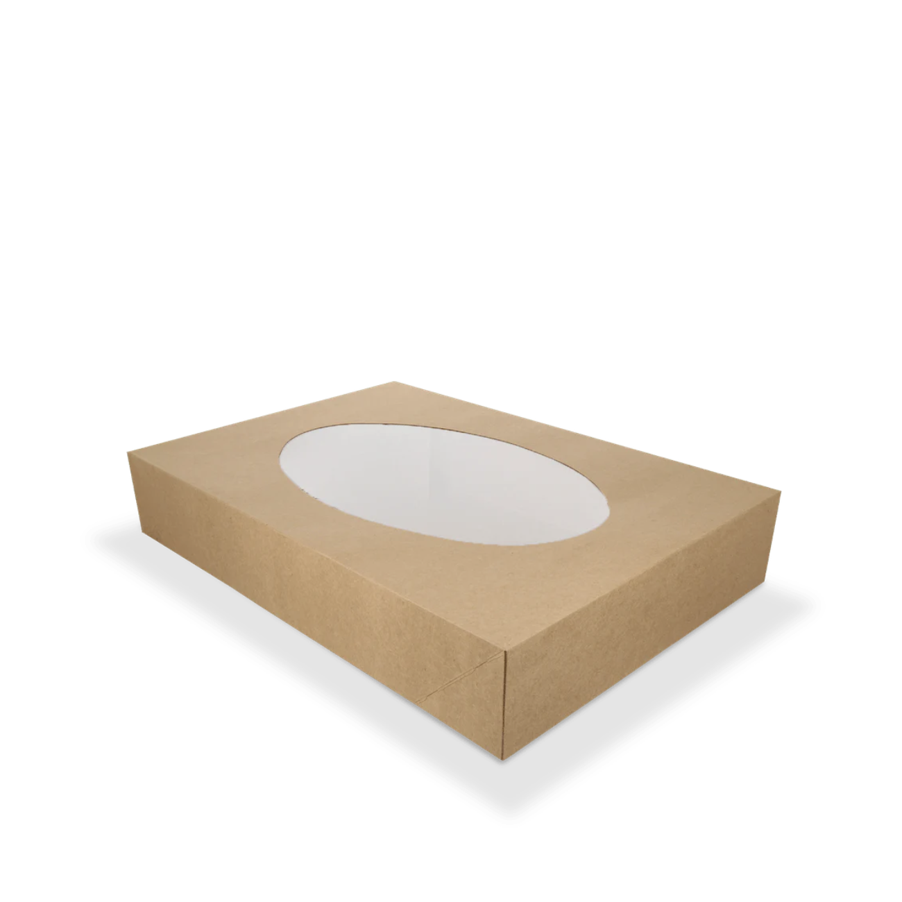 kraft cateringdoos met PLA venster 46x32x8cm