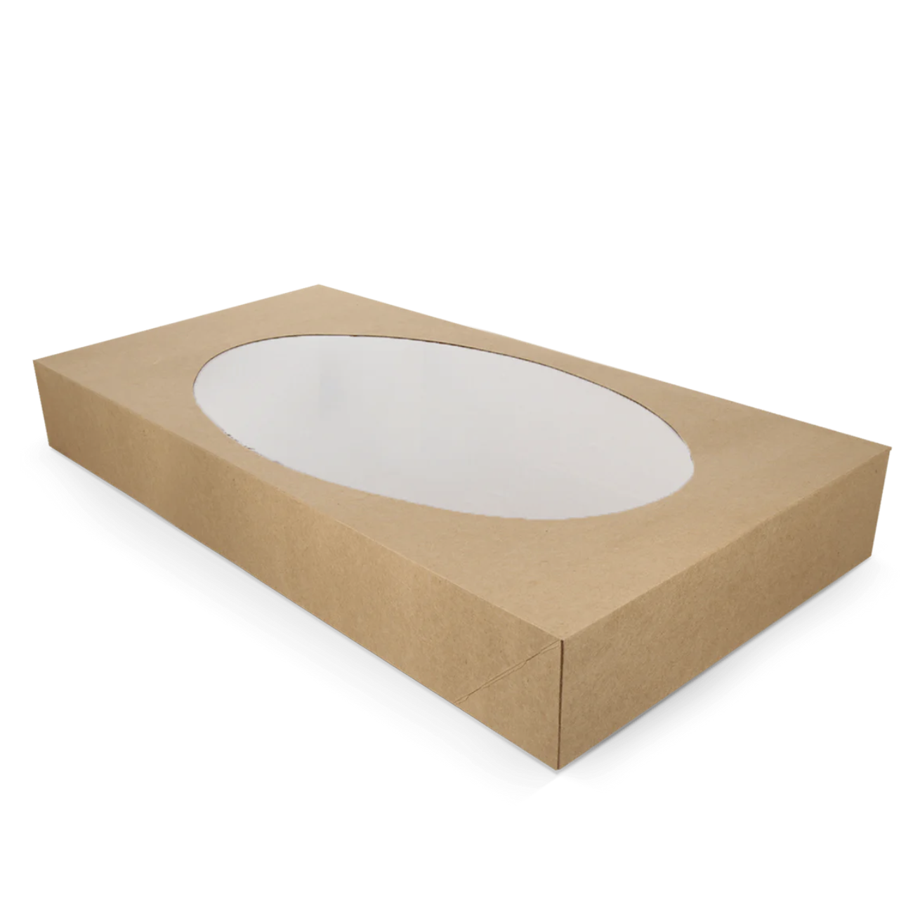 kraft cateringdoos met PLA venster 56x32x8cm