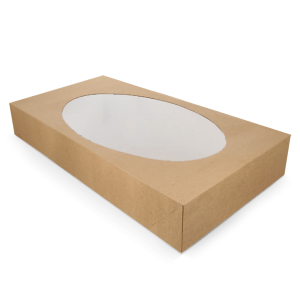 kraft cateringdoos met PLA venster 56x38x8cm