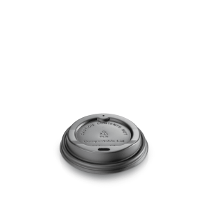 CPLA deksel zwart 90mm Ø voor 360ml/12oz beker