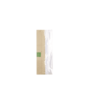 Paperwise broodzak met venster 28x10+(2x3)cm