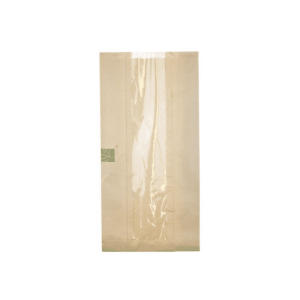 Paperwise broodzak met venster 37x16+(2x4)cm