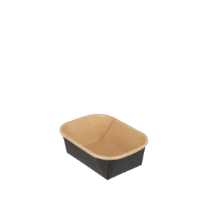 Kraft zwart sausbakje rechthoekig 150ml/108x80x35mm