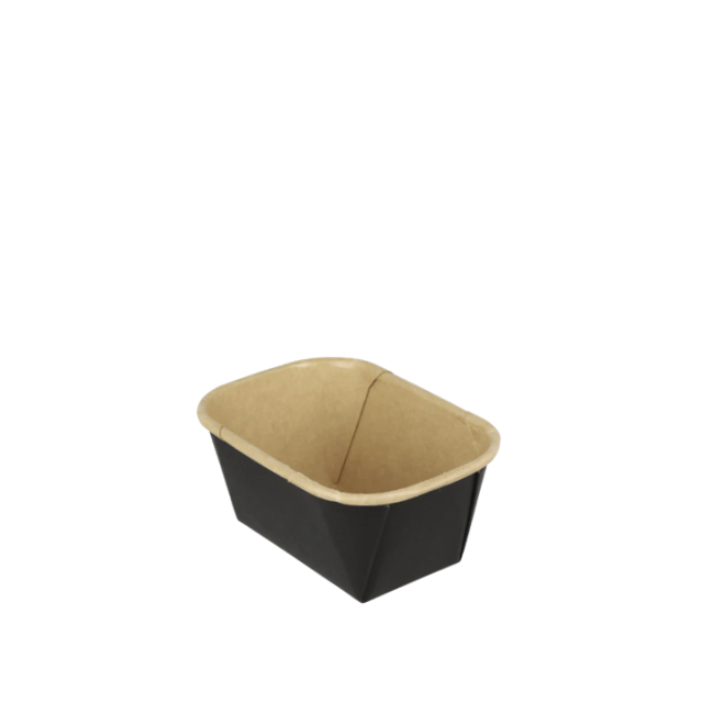 Kraft zwart sausbakje rechthoekig 250ml/108x80x49mm