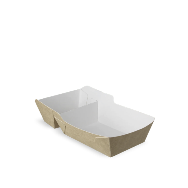 FSC® karton snackbakje 14,5×6,5×3,5cm A23 bruin/wit