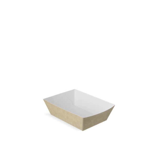 FSC® karton snackbakje 9x7x3,5cm A7 bruin/wit